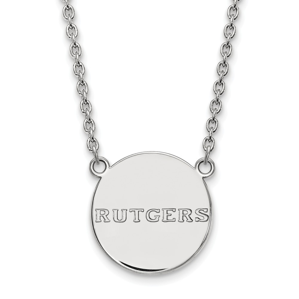 Sterling Silver Rutgers 'Rutgers' Disc Pendant Necklace