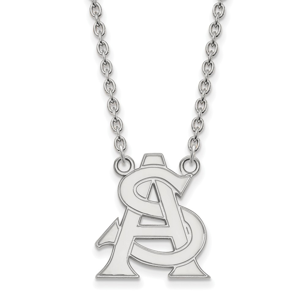 Sterling Silver Arizona State 'AS' Pendant Necklace