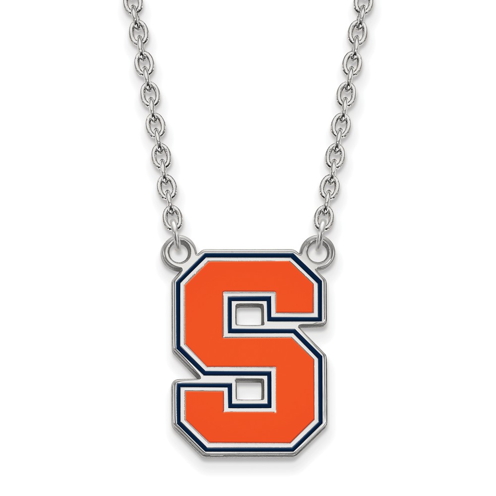 Sterling Silver Syracuse U Enamel Pendant Necklace