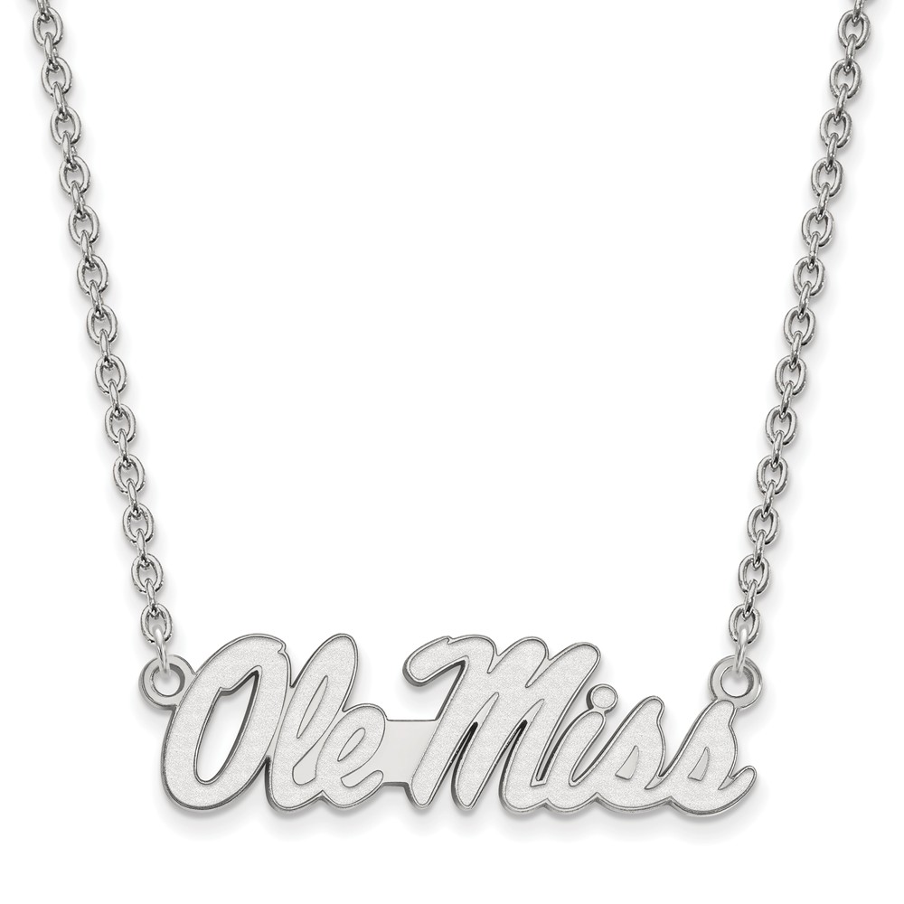 Sterling Silver U of Mississippi Ole Miss Pendant Necklace