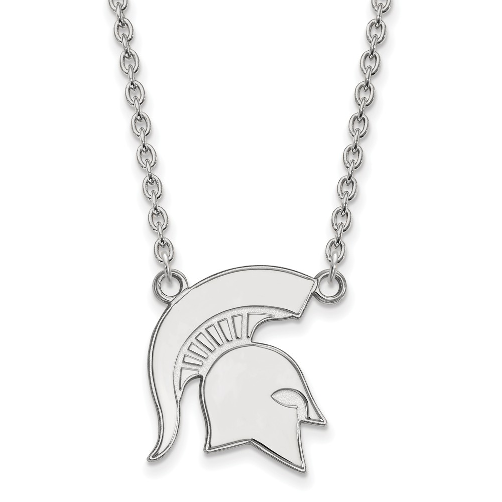 Sterling Silver Michigan State Mascot Pendant Necklace