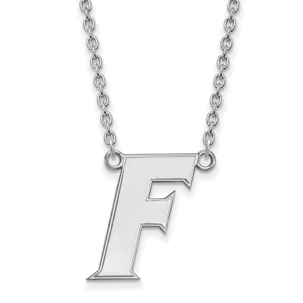 Sterling Silver U of Florida Initial F Pendant Necklace