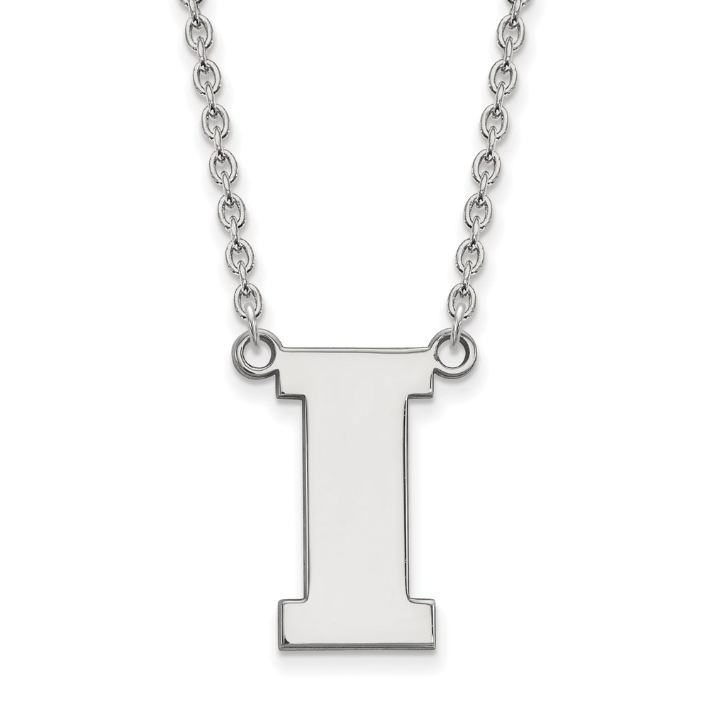 Sterling Silver U of Iowa Initial I Pendant Necklace