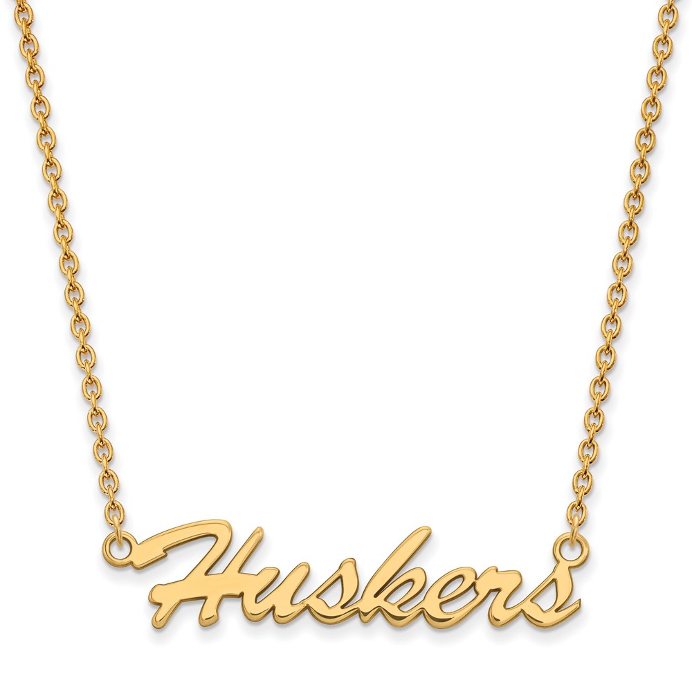 14k Gold Plated Silver U of Nebraska Pendant Necklace