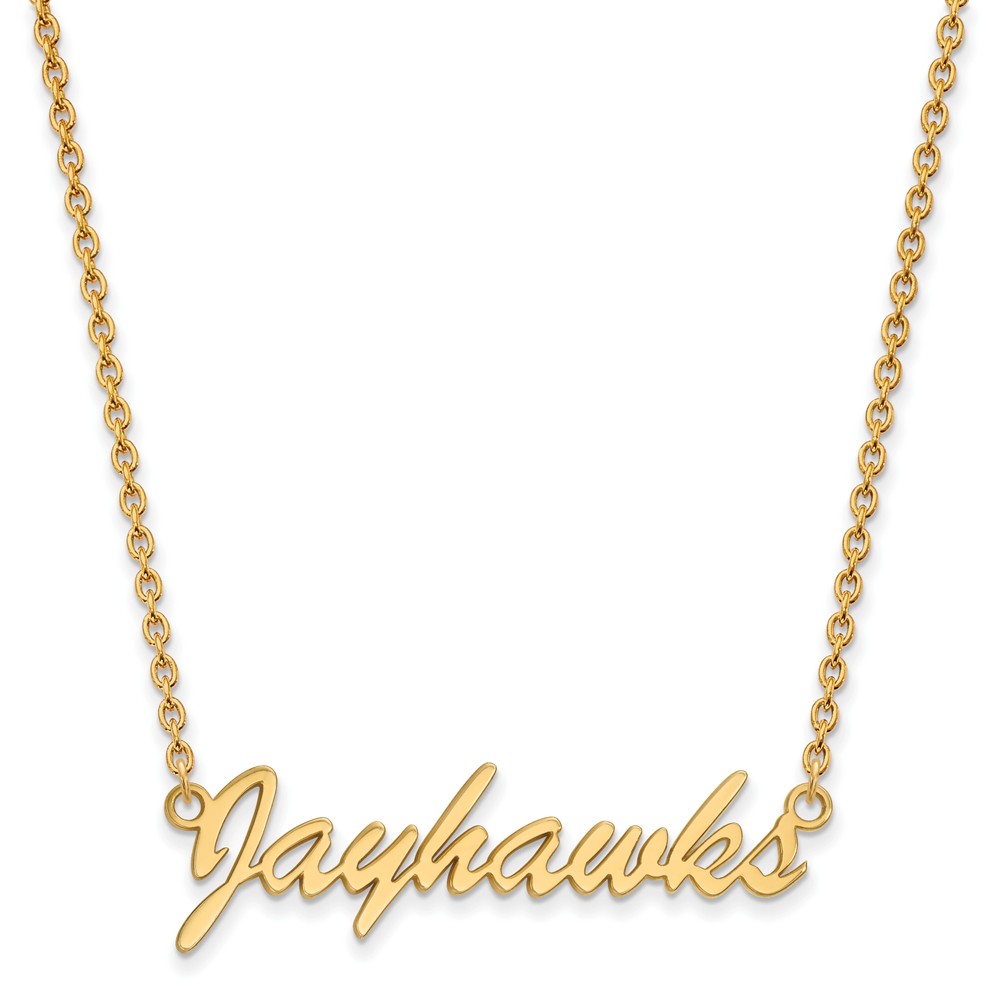 14k Gold Plated Silver U of Kansas Pendant Necklace