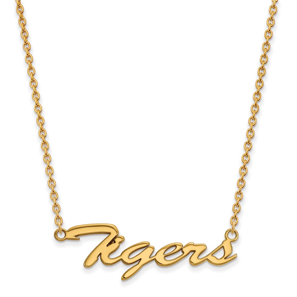 14k Gold Plated Silver Louisiana State Pendant Necklace