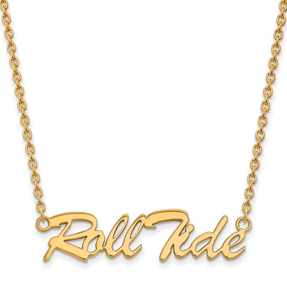 14k Gold Plated Silver U of Alabama Script Necklace