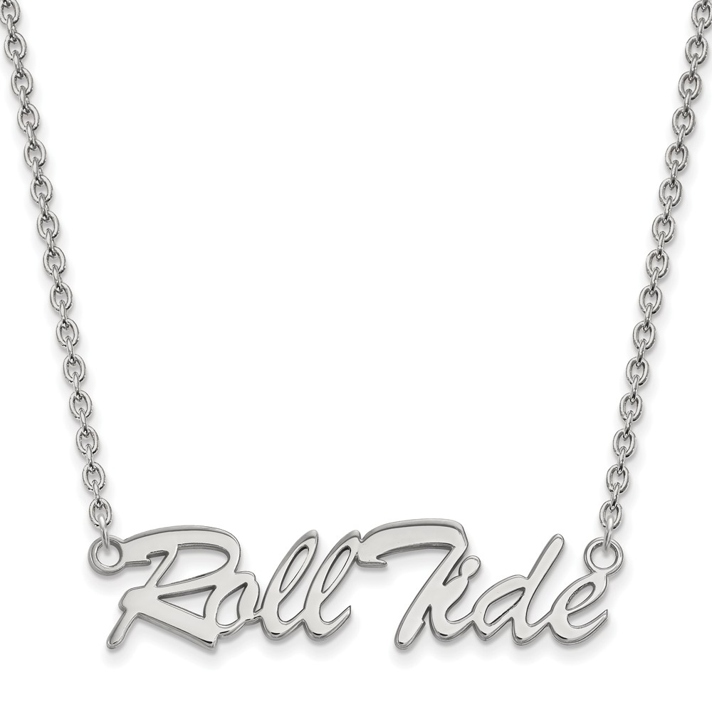 Sterling Silver U of Alabama Script 'Roll Tide' Necklace