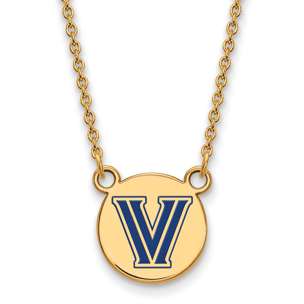 14k Gold Plated Silver Villanova Sm Enamel Disc Pendant Necklace