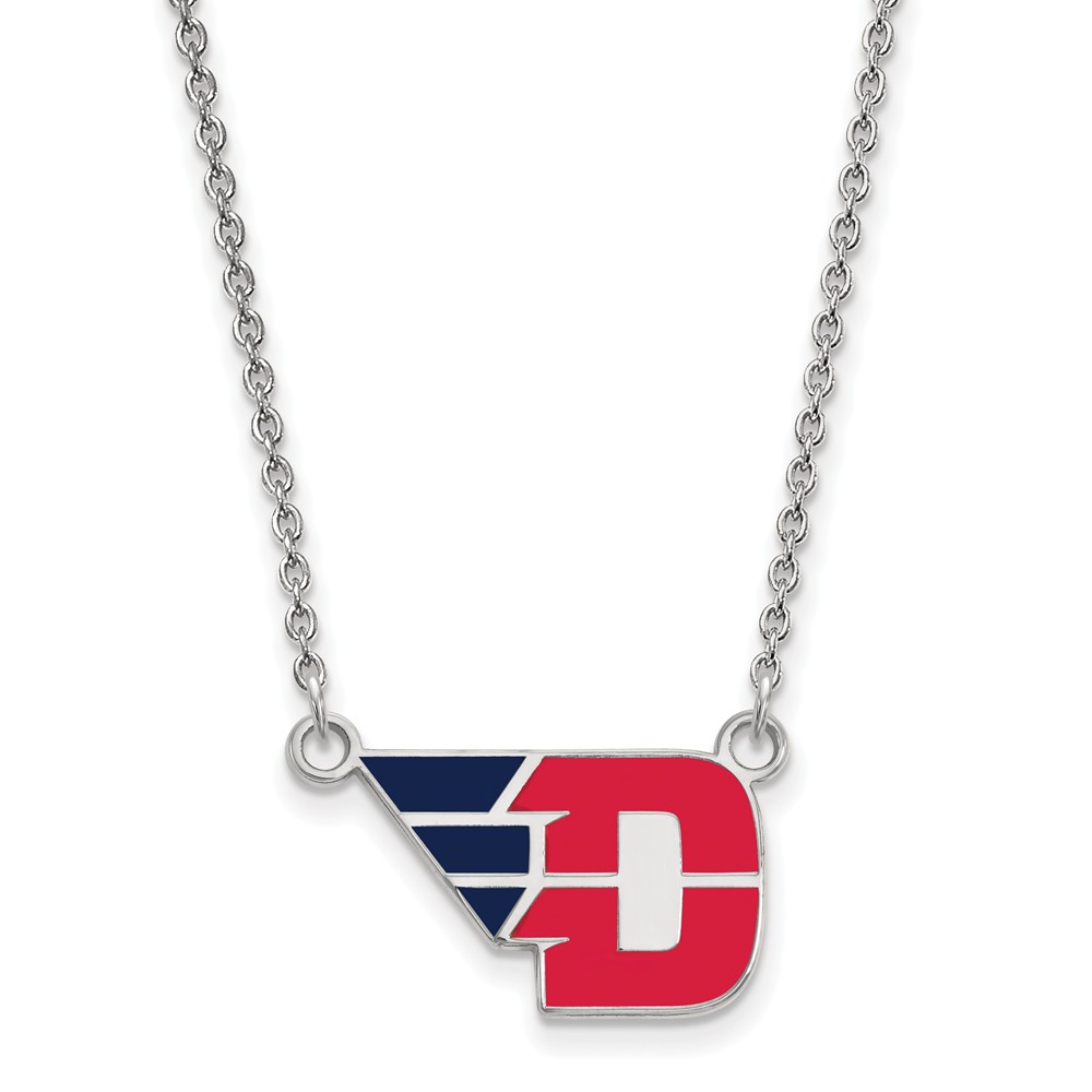 Sterling Silver U of Dayton Enamel Pendant Necklace