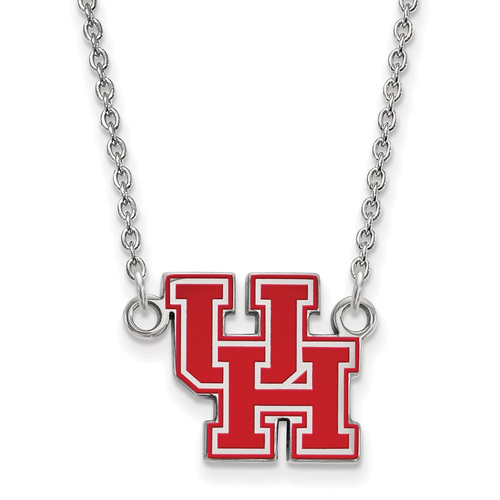 Sterling Silver U of Houston Enamel Pendant Necklace