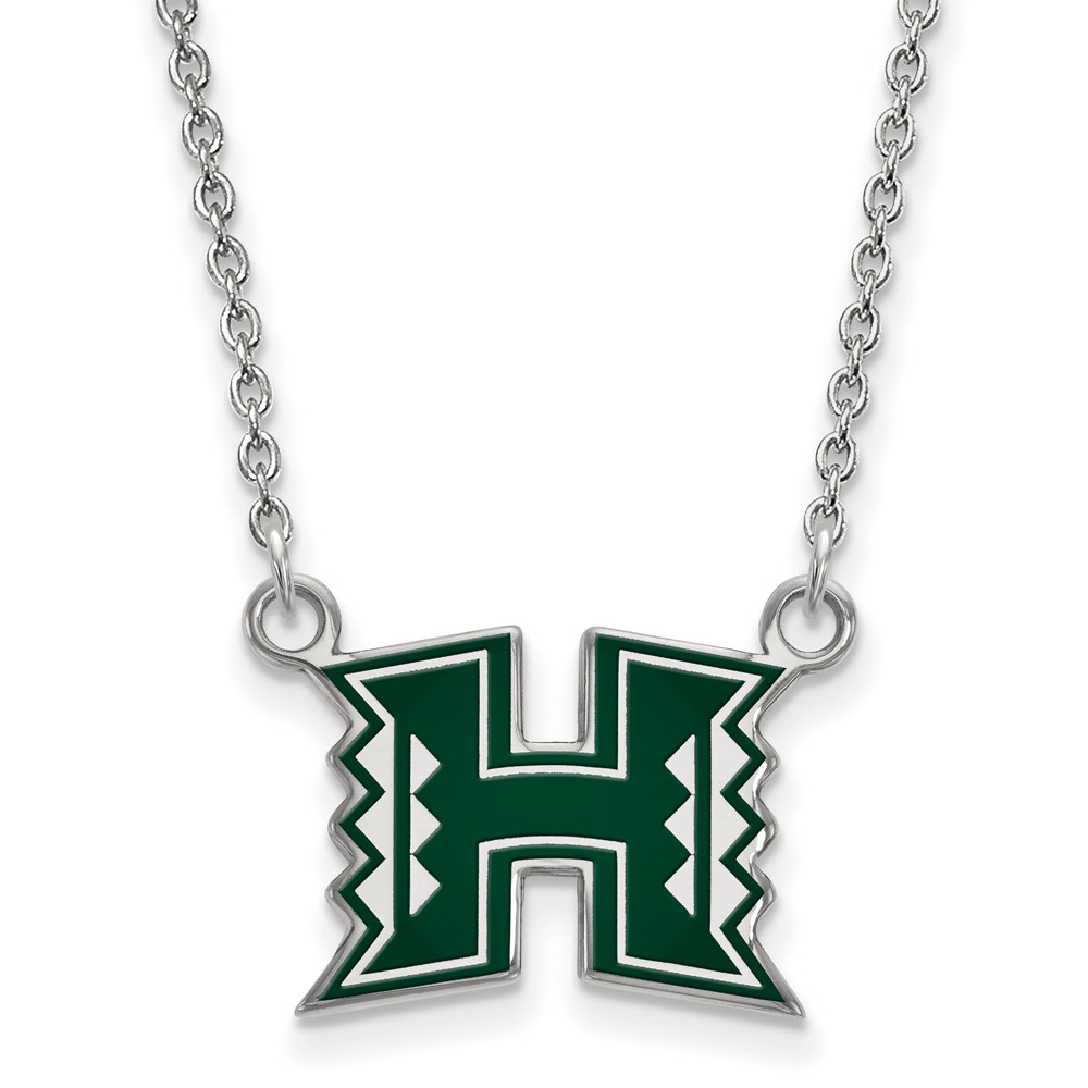 Sterling Silver The U of Hawai'i Enamel Pendant Necklace
