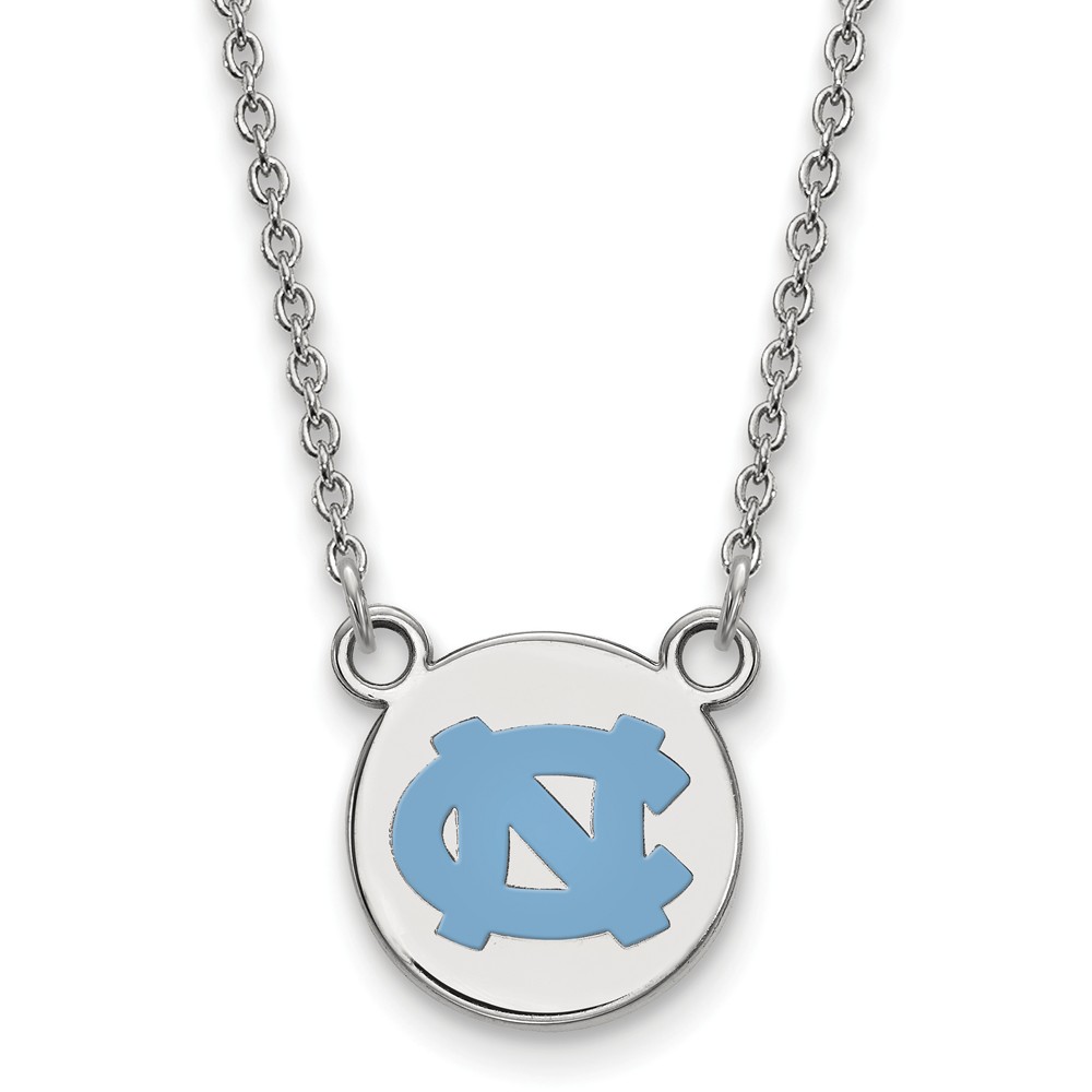 Sterling Silver North Carolina Enameled Disc Necklace