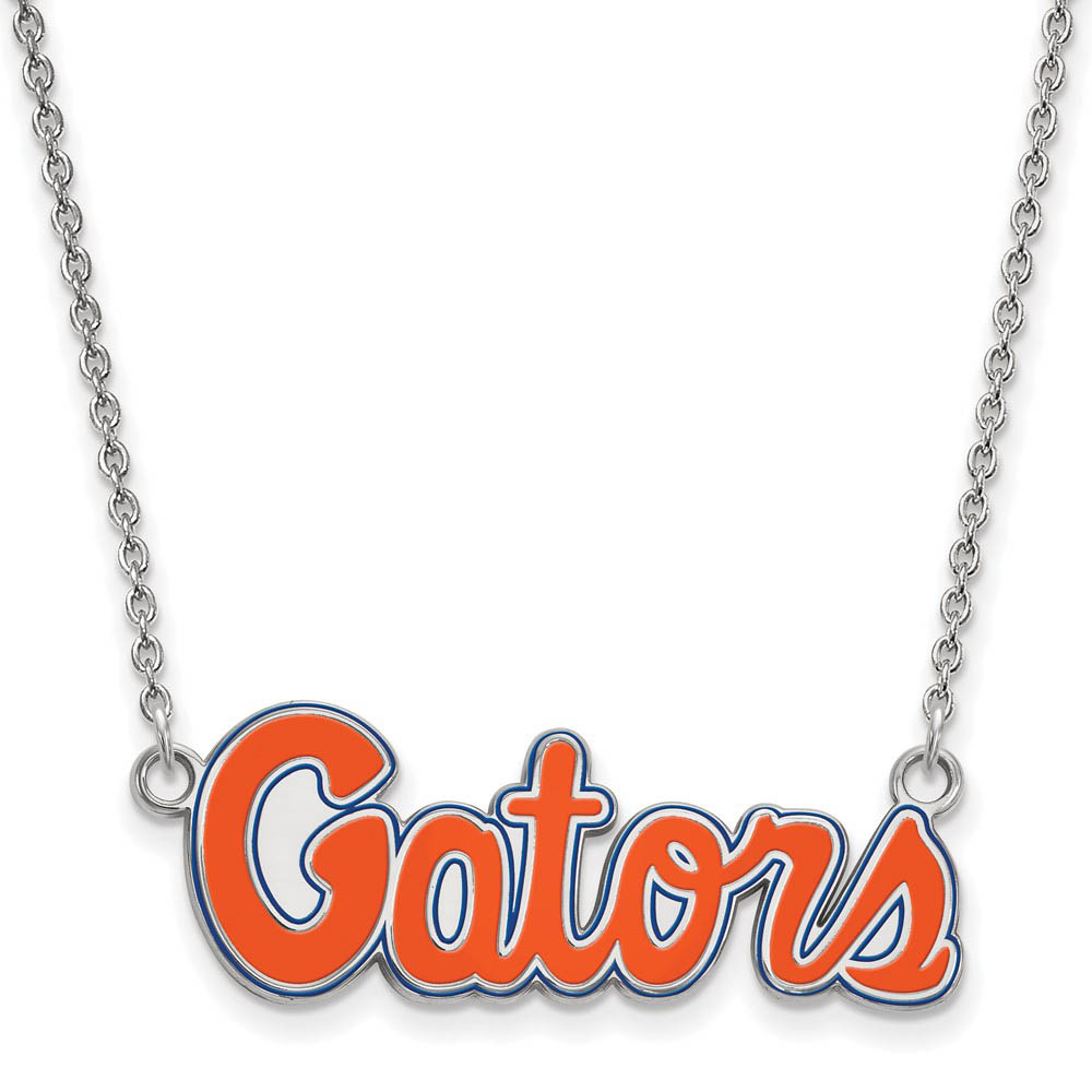 Sterling Silver U of Florida Enamel Pendant Necklace