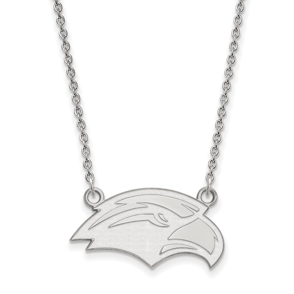 10k White Gold Southern Mississippi Pendant Necklace