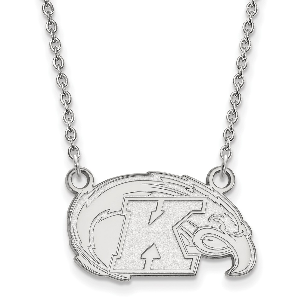 10k White Gold Kent State Pendant Necklace