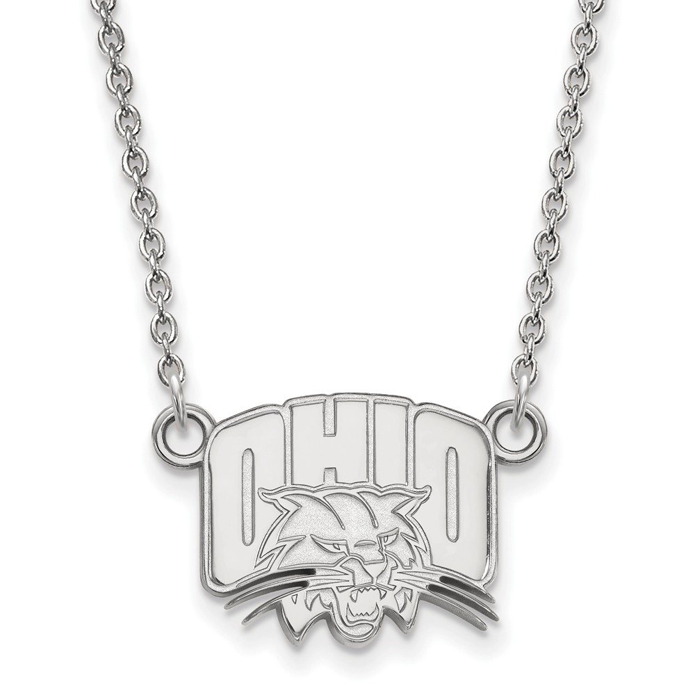 10k White Gold Ohio U Pendant Necklace