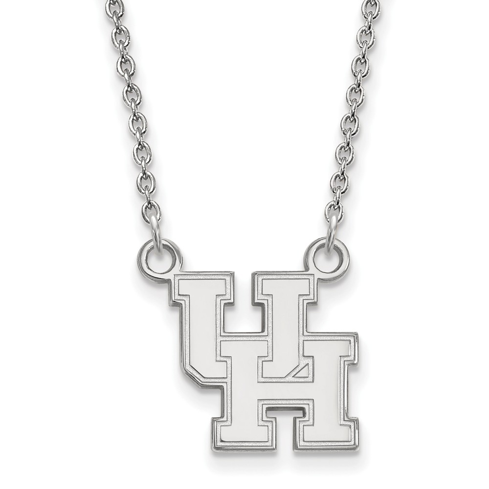 10k White Gold U of Houston Pendant Necklace