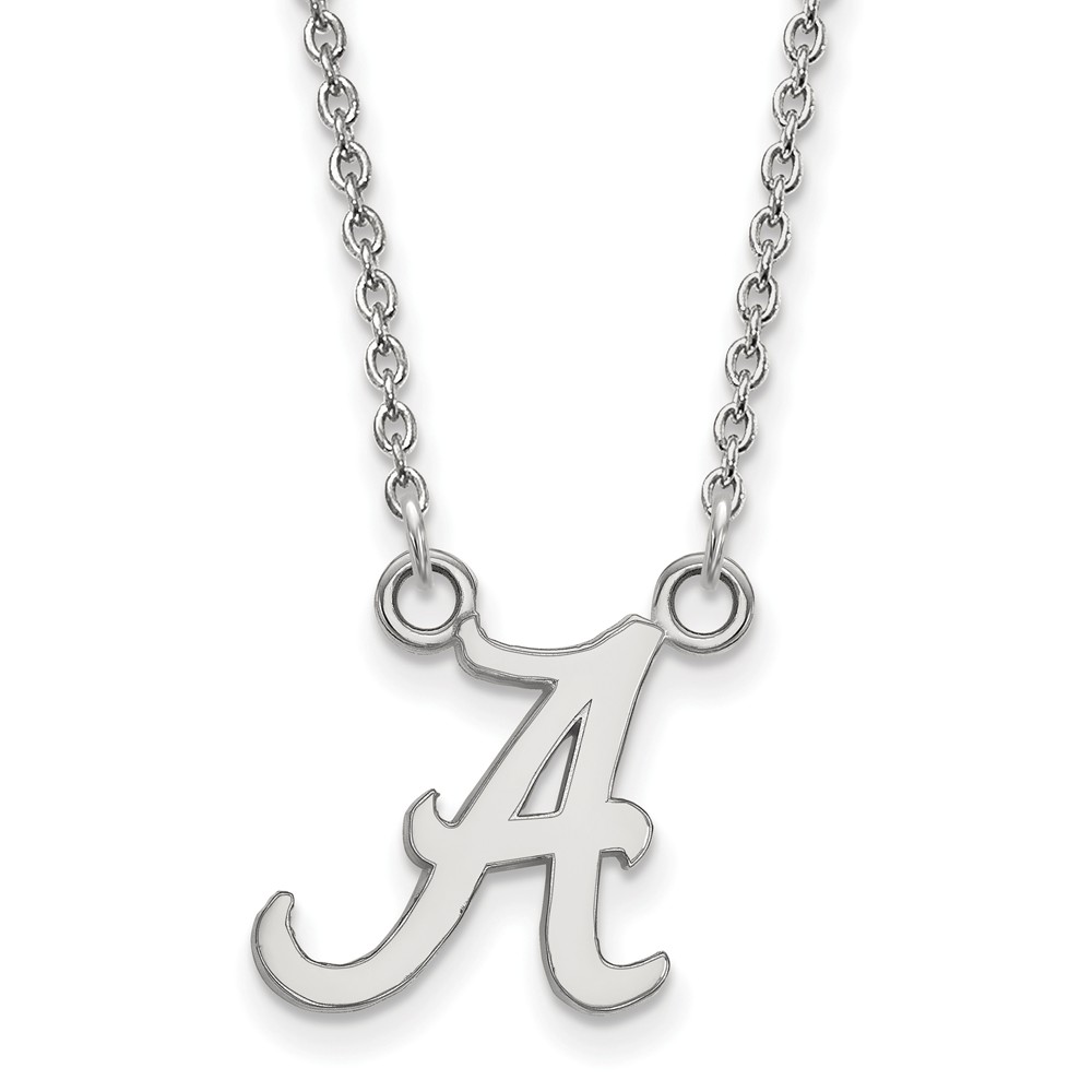 10k White Gold U of Alabama Initial A Pendant Necklace