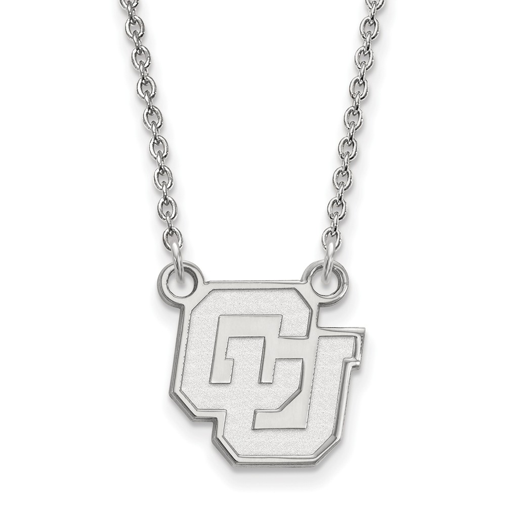 10k White Gold U of Colorado Pendant Necklace
