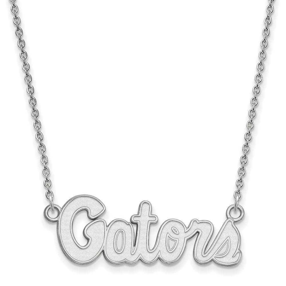 10k White Gold U of Florida 'Gators' Pendant Necklace