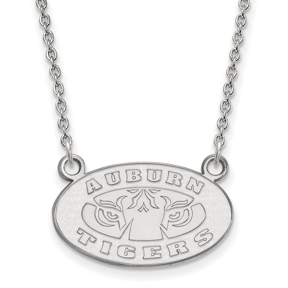 10k White Gold Auburn U Pendant Necklace