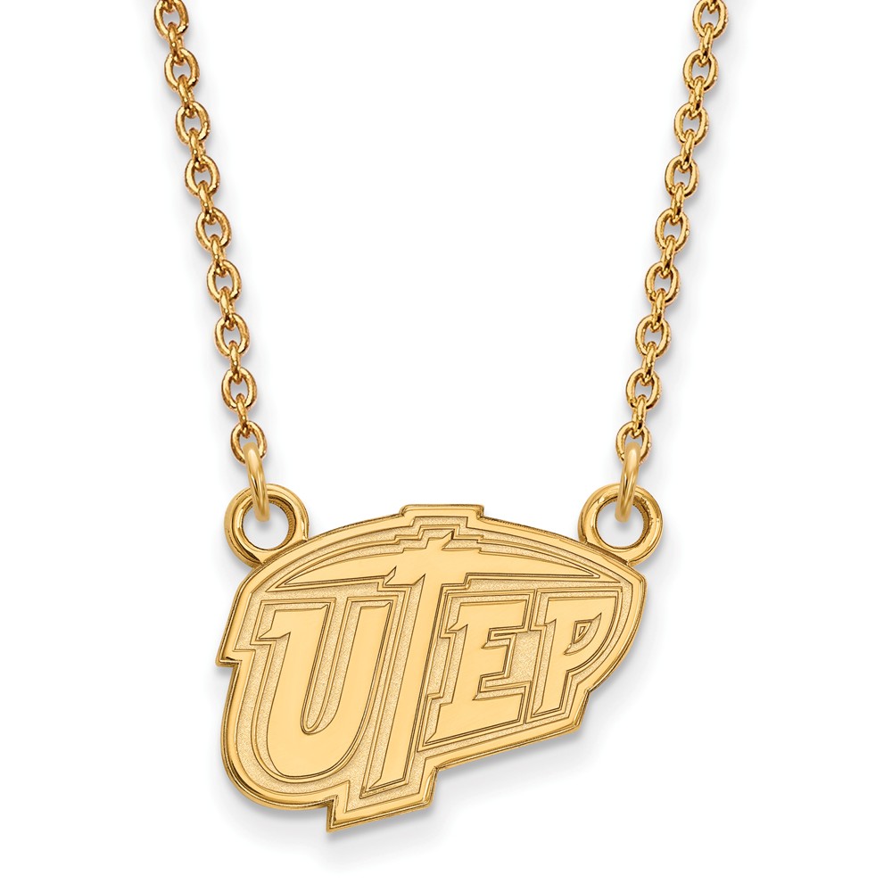 10k Yellow Gold U of Texas at El Paso Pendant Necklace