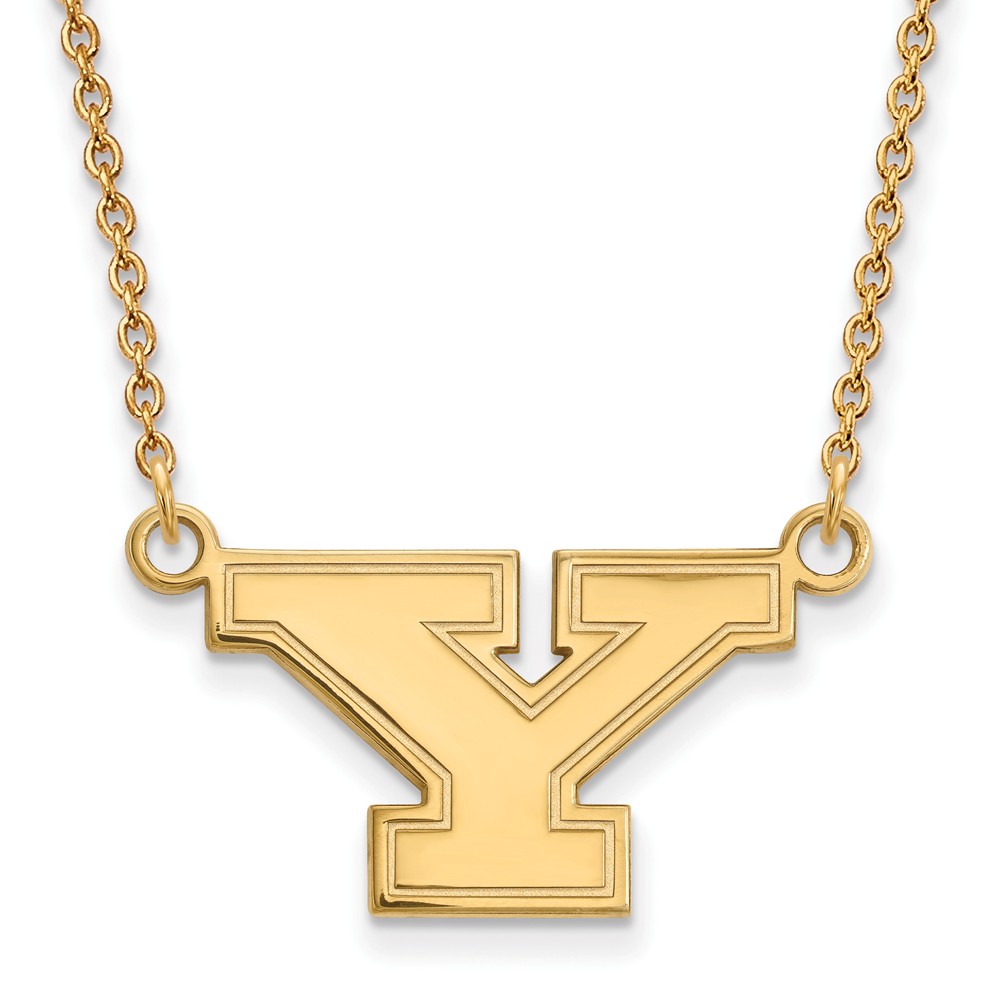 10k Yellow Gold Youngstown State Initial Y Necklace, 18 Inch