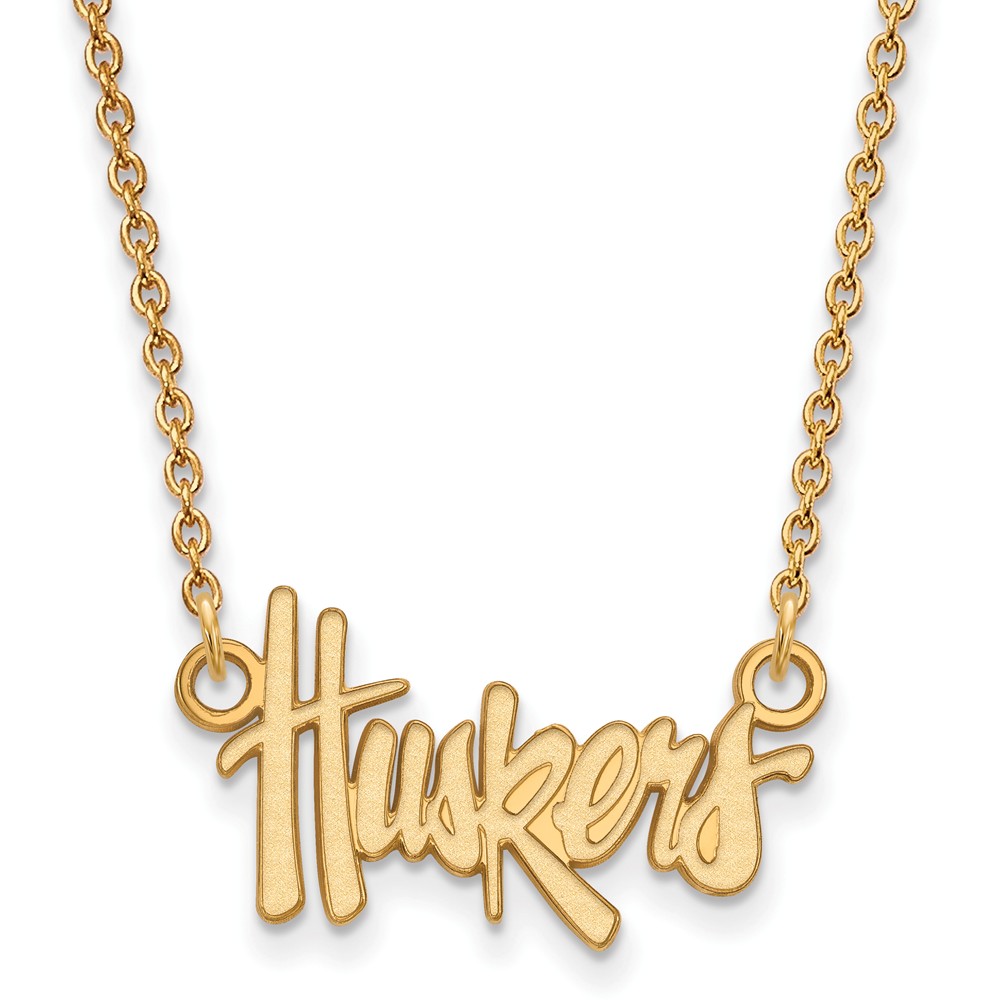 10k Yellow Gold U of Nebraska Huskers Pendant Necklace