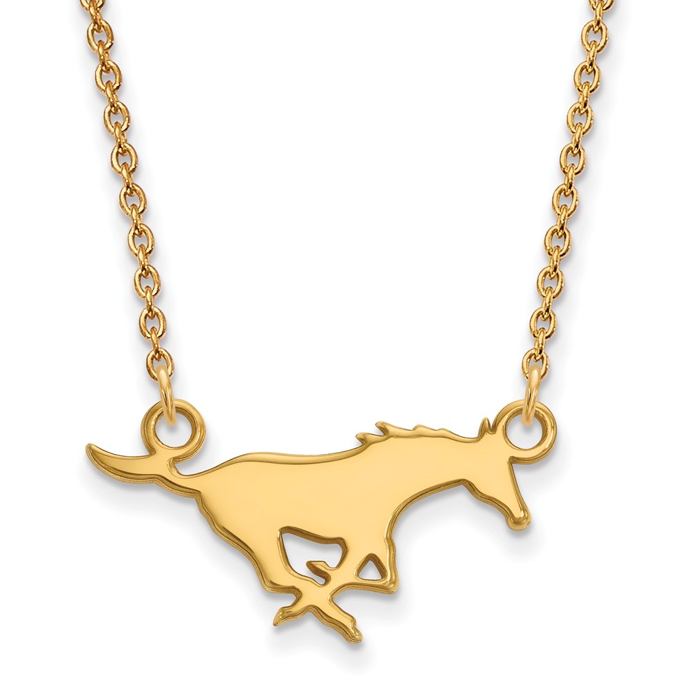 10k Yellow Gold Southern Methodist U Pendant Necklace