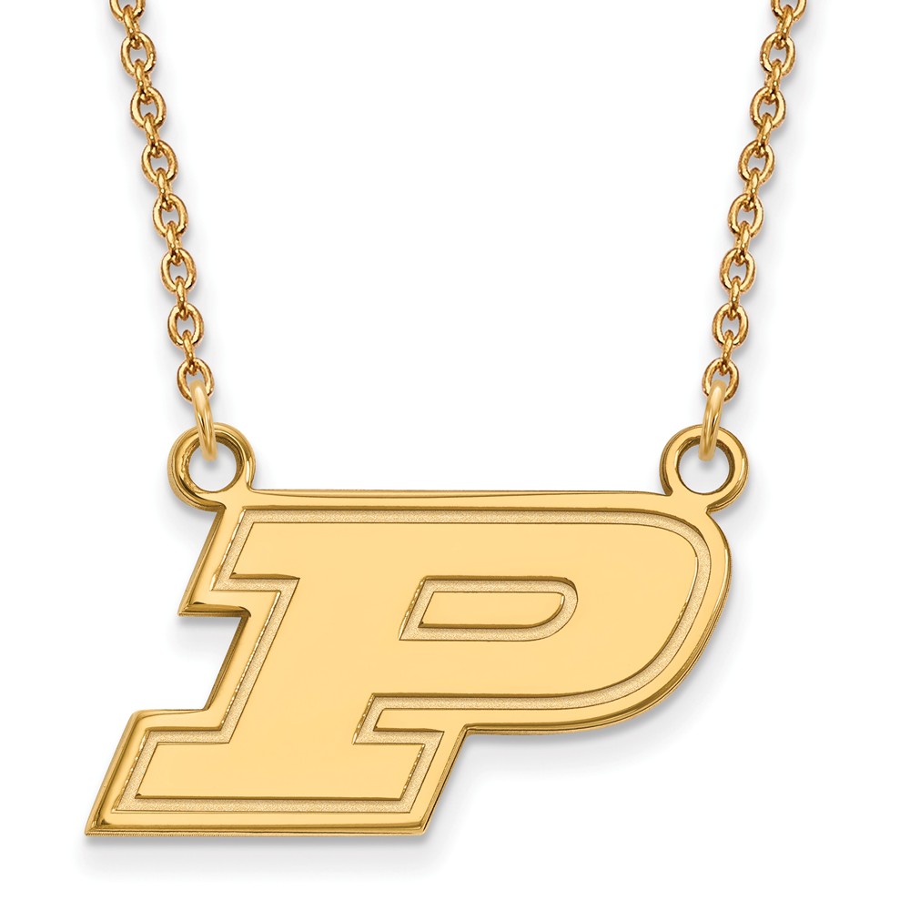 10k Yellow Gold Purdue Initial P Pendant Necklace