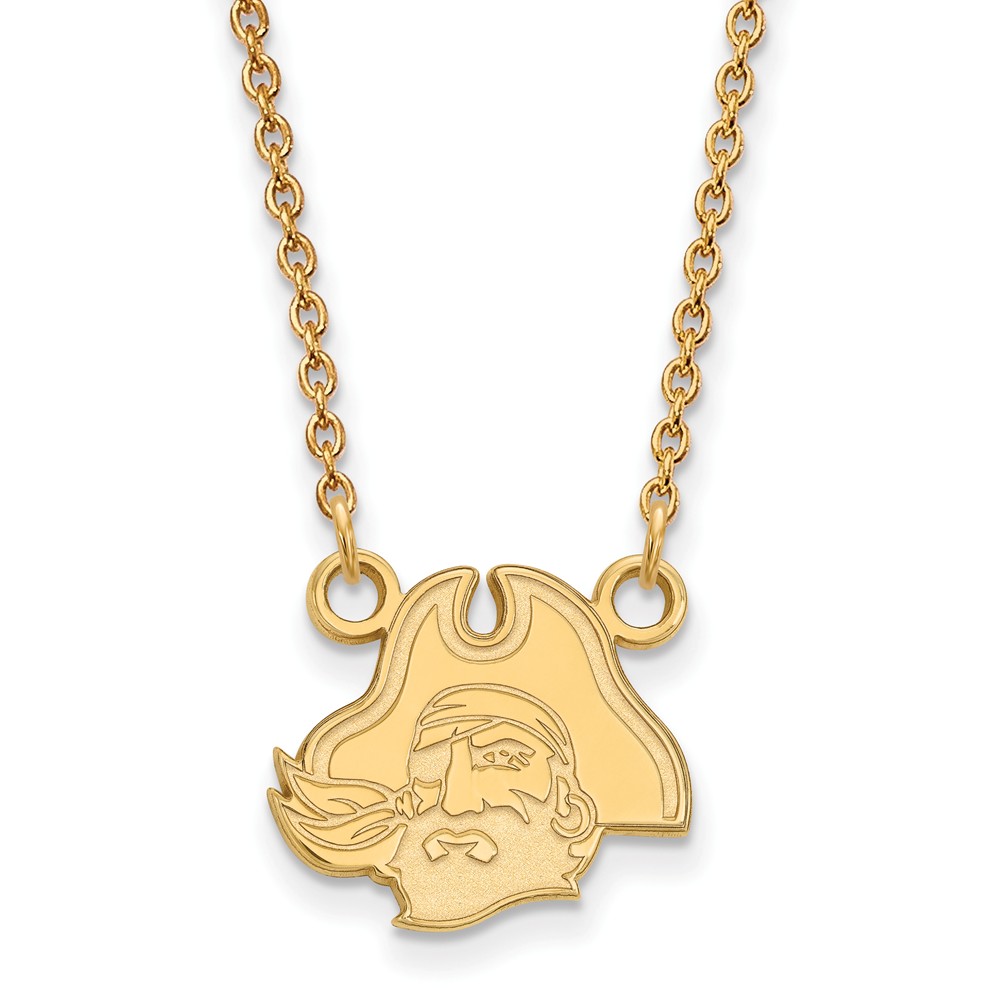 10k Yellow Gold East Carolina U Pendant Necklace