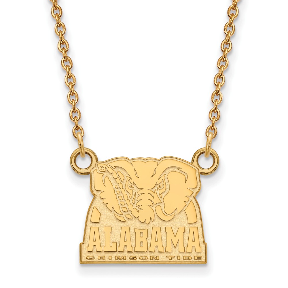 10k Yellow Gold U of Alabama Crimson Tide Pendant Necklace