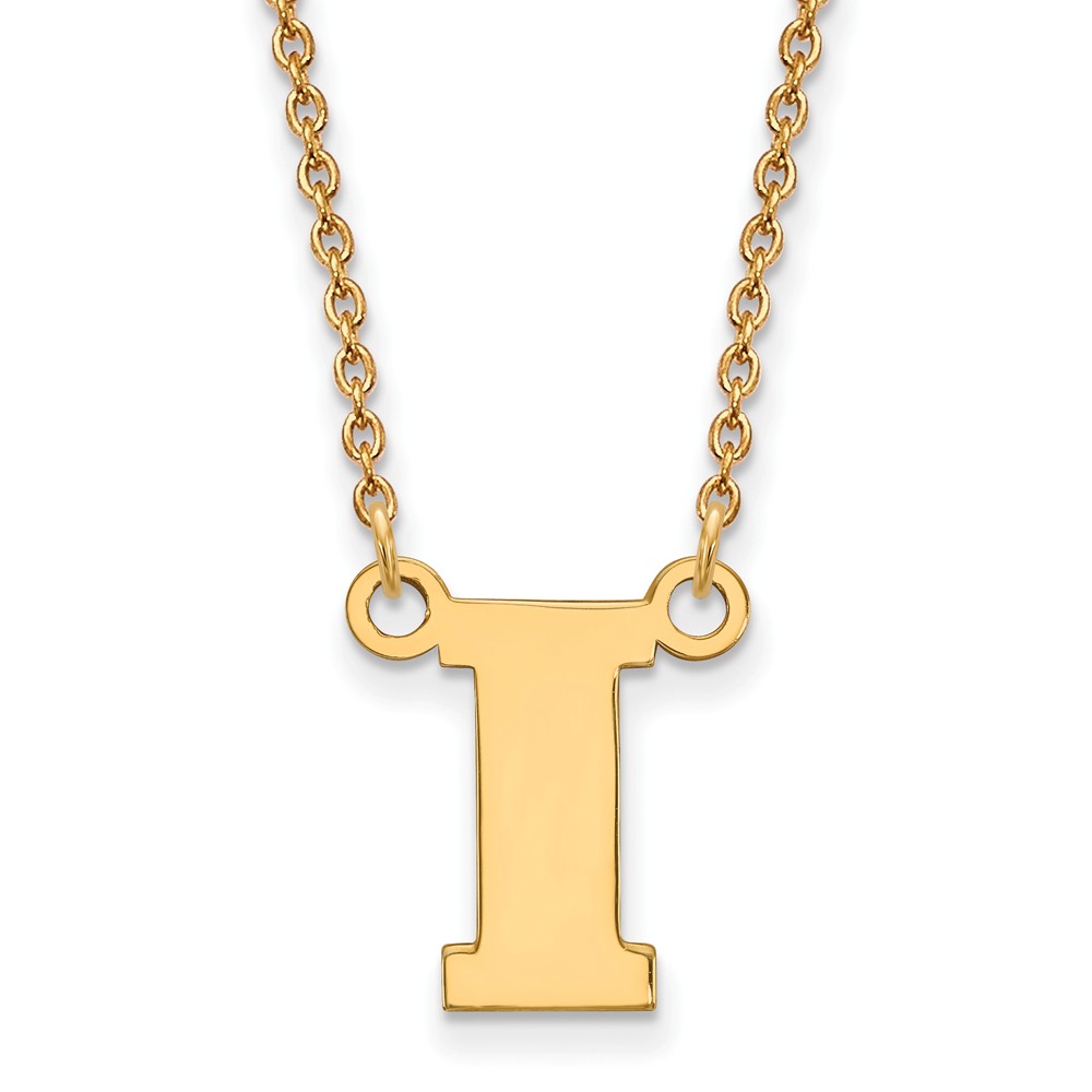 10k Yellow Gold U of Iowa Initial I Pendant Necklace