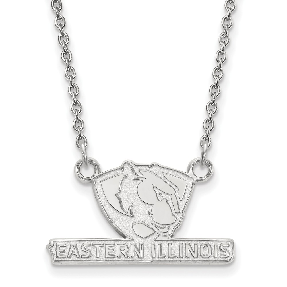 14k White Gold Eastern Illinois U Pendant Necklace