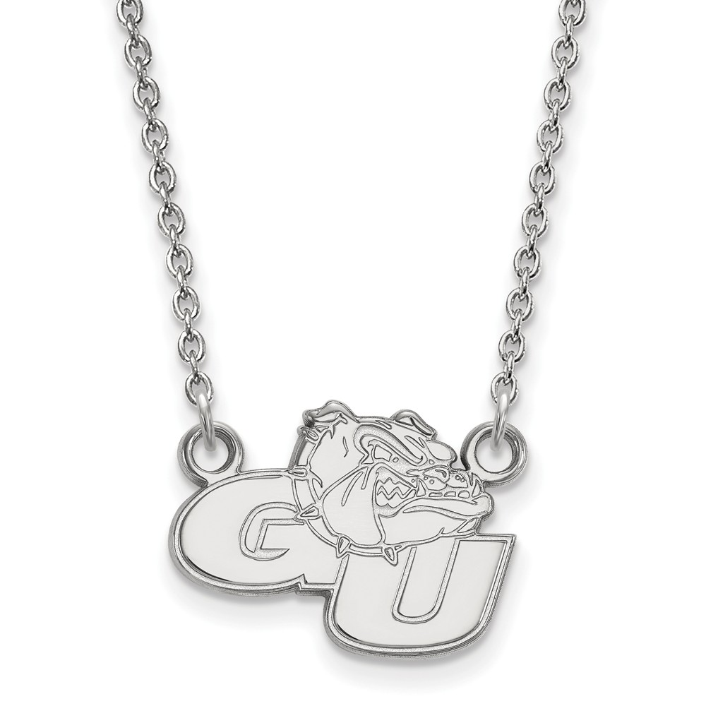 14k White Gold Gonzaga U Pendant Necklace