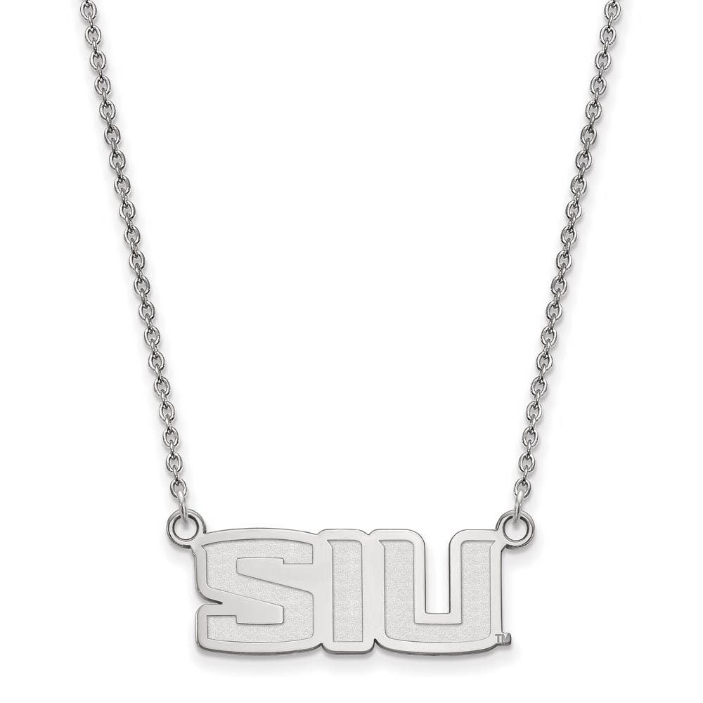 14k White Gold Southern Illinois U Pendant Necklace