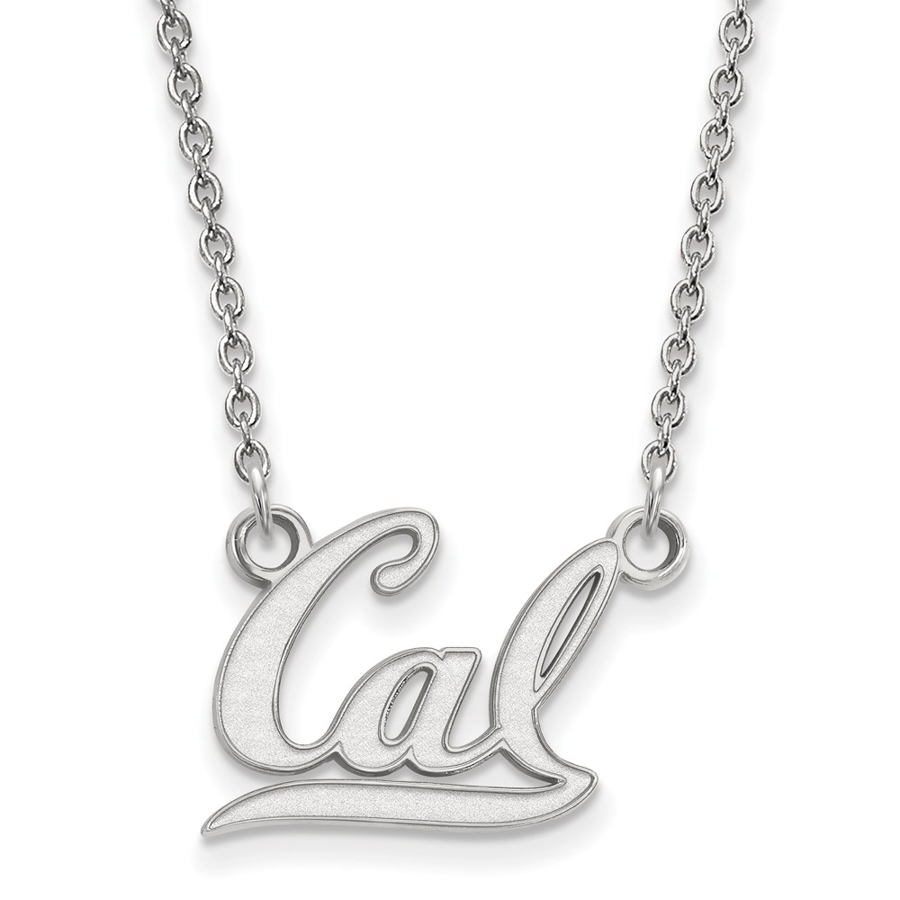 14k White Gold California Berkeley 'Cal' Pendant Necklace