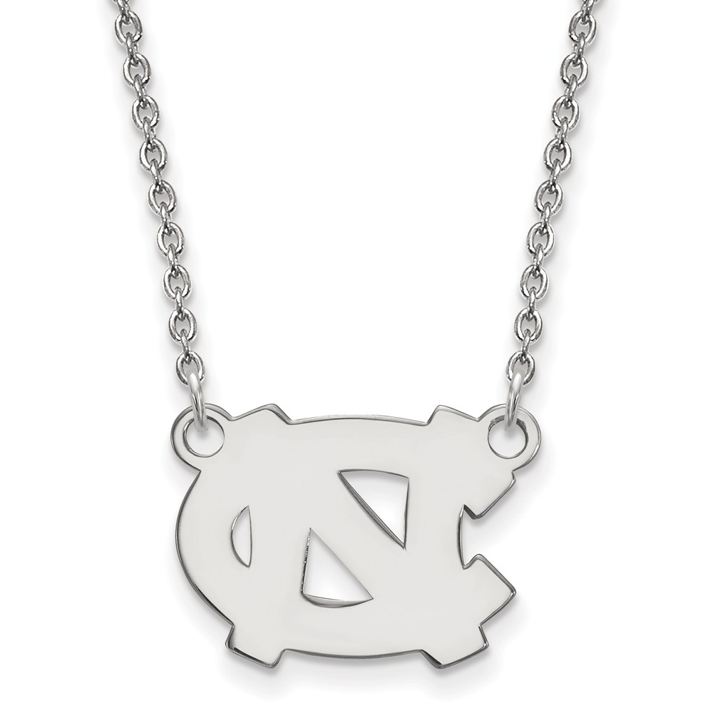 14k White Gold North Carolina 'NC' Pendant Necklace