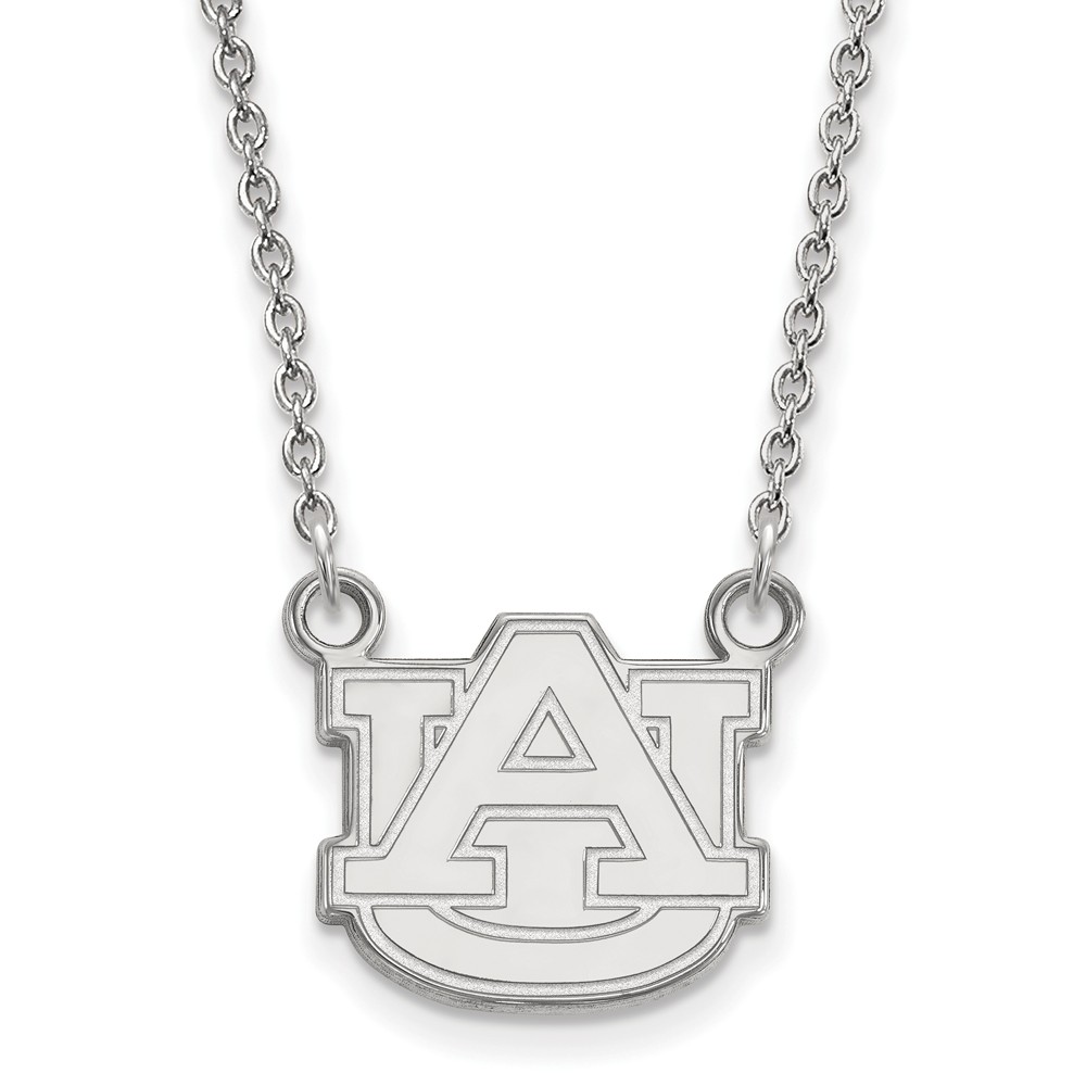 14k White Gold Auburn U 'AU' Pendant Necklace