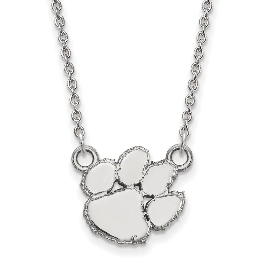 14k White Gold Clemson U Pendant Necklace
