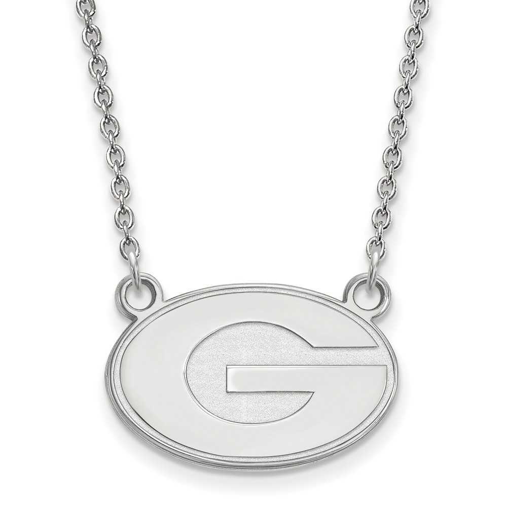 14k White Gold U of Georgia 'G' Pendant Necklace