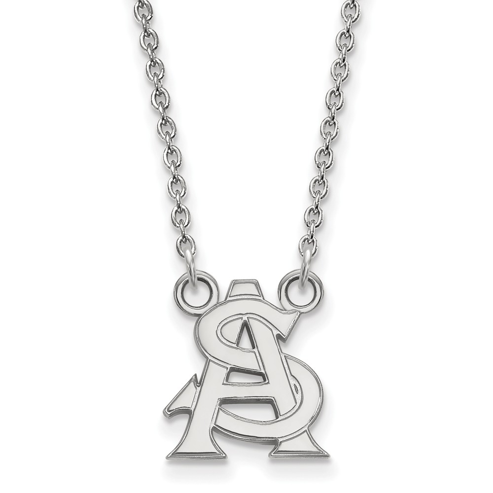 14k White Gold Arizona State Pendant Necklace