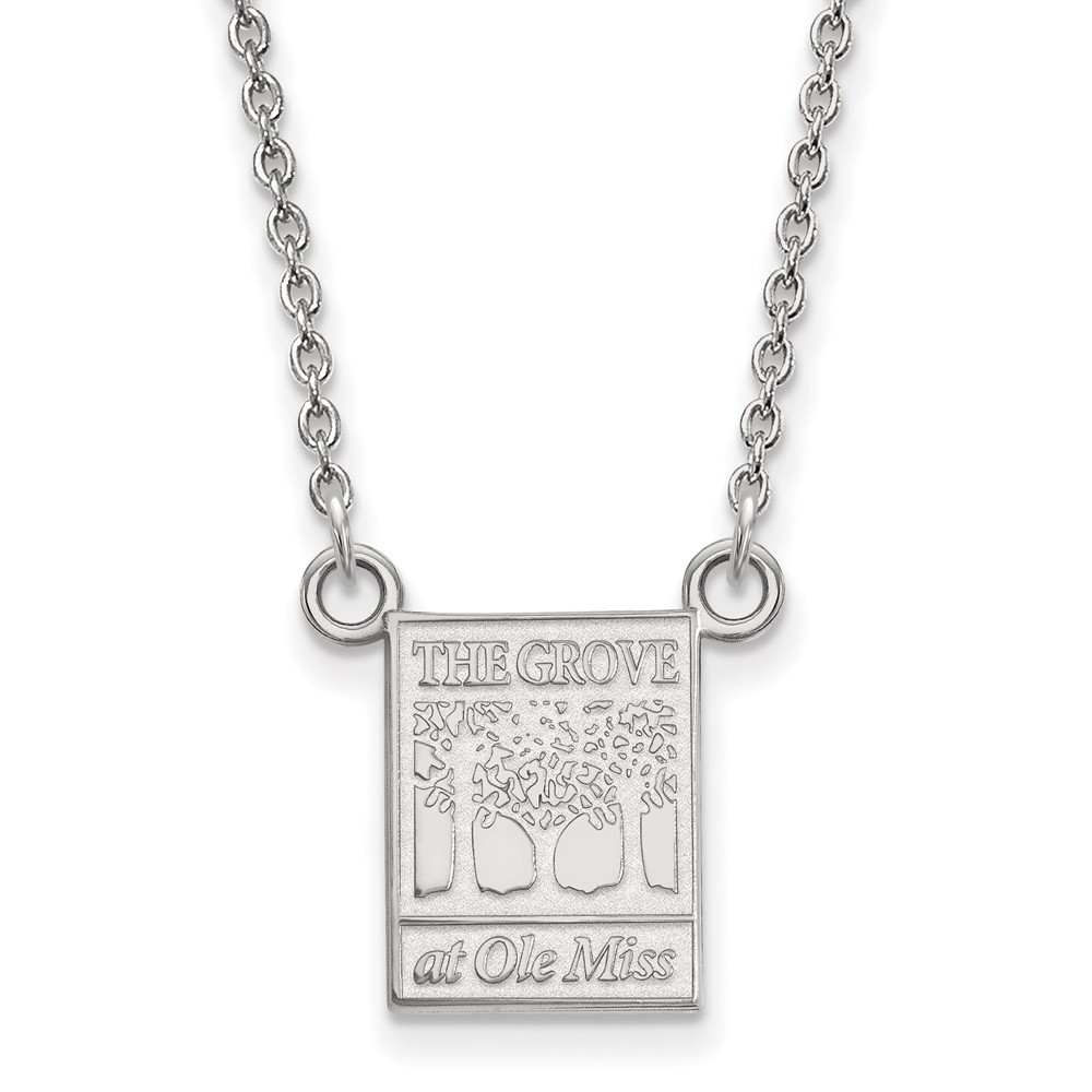 14k White Gold U of Mississippi Pendant Necklace
