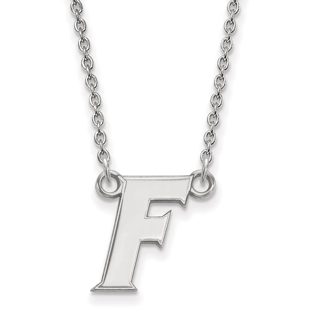 14k White Gold U of Florida Initial F Pendant Necklace