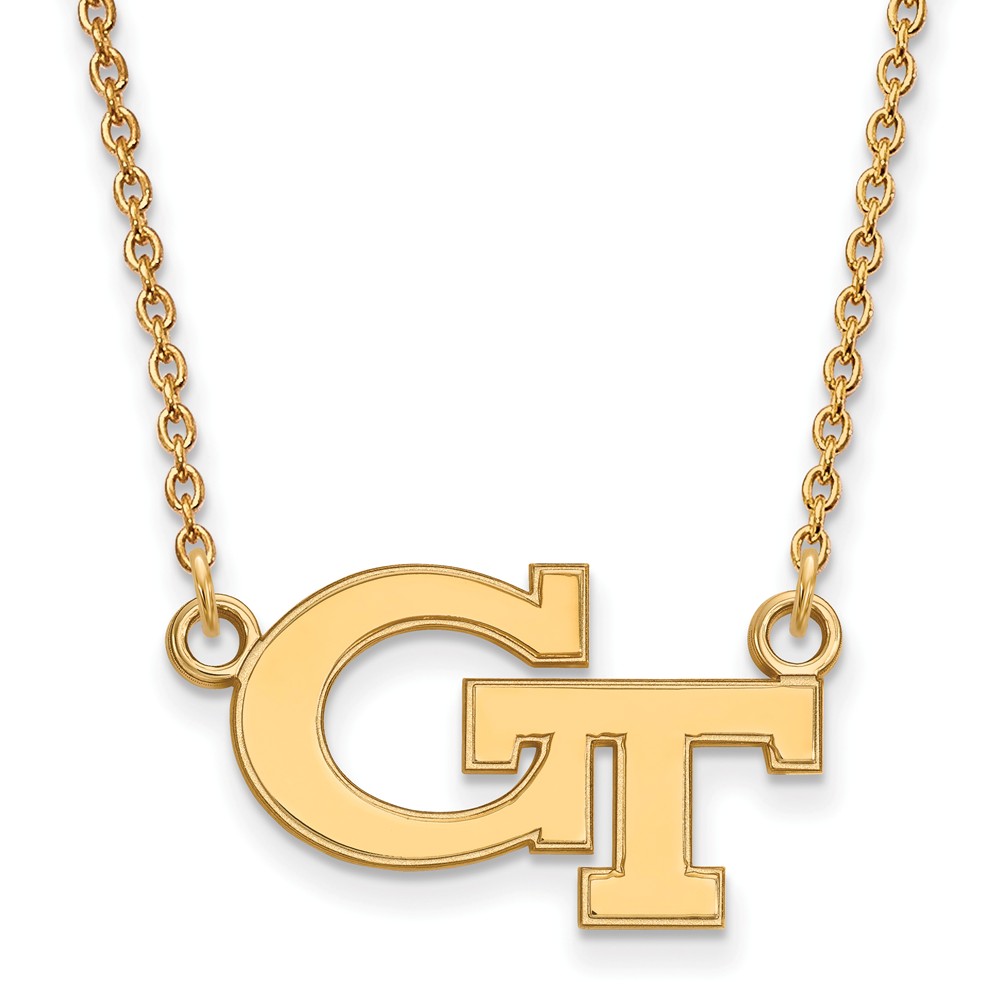 14k Yellow Gold Georgia Technology 'GT' Pendant Necklace