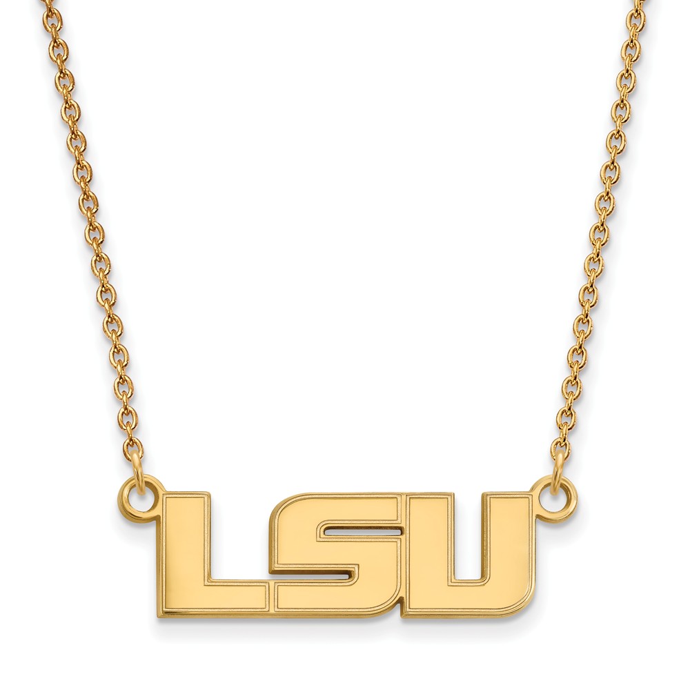 14k Yellow Gold Louisiana State LSU Pendant Necklace