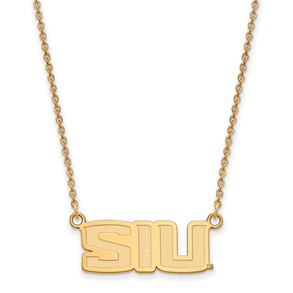 14k Yellow Gold Southern Illinois U Pendant Necklace