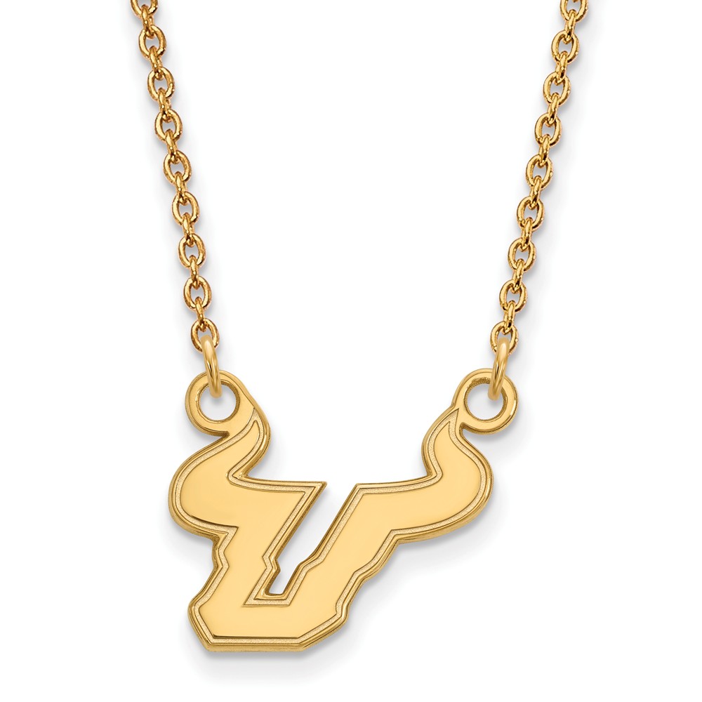 NCAA 14k Yellow Gold South Florida Small Pendant Necklace