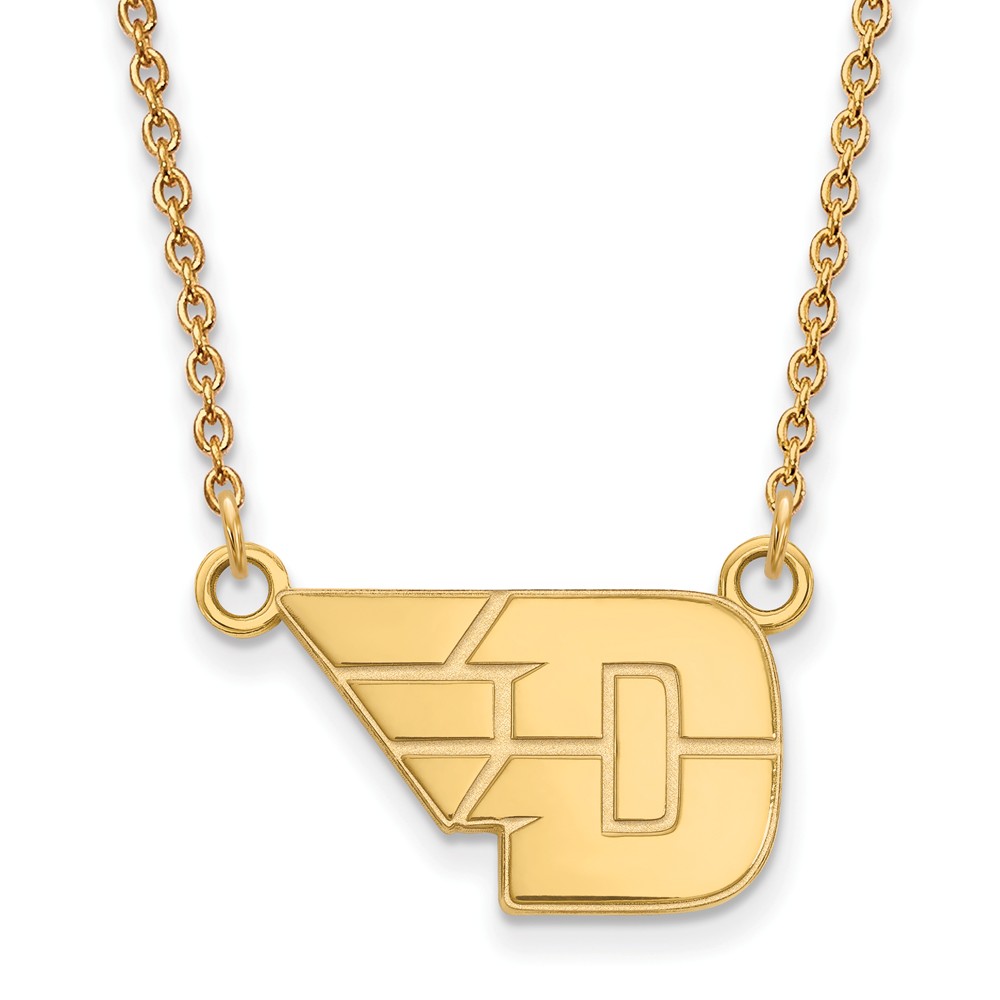 NCAA 14k Yellow Gold U of Dayton Small Pendant Necklace